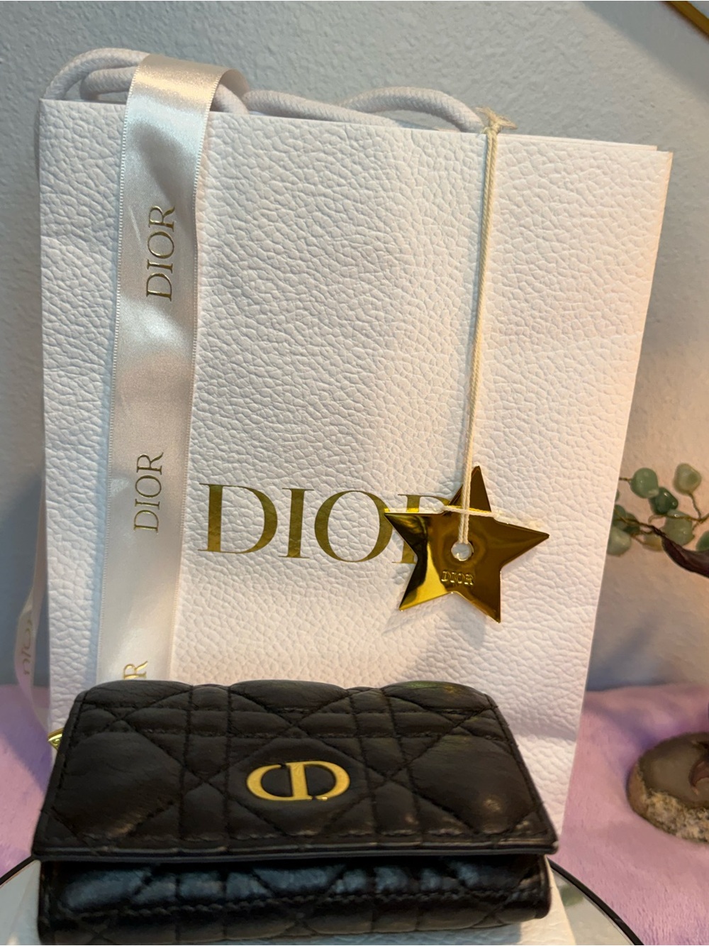 Christian Dior Caro Compact Bifold Wallet Black Cannage Calfskin Box & Dust Bag - Picture 12 of 12